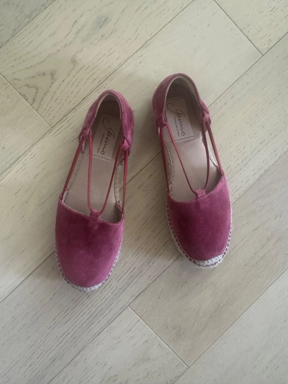 Gaimo Pink Suede Espadrille Flats Made in Spain EU 38 NWOB